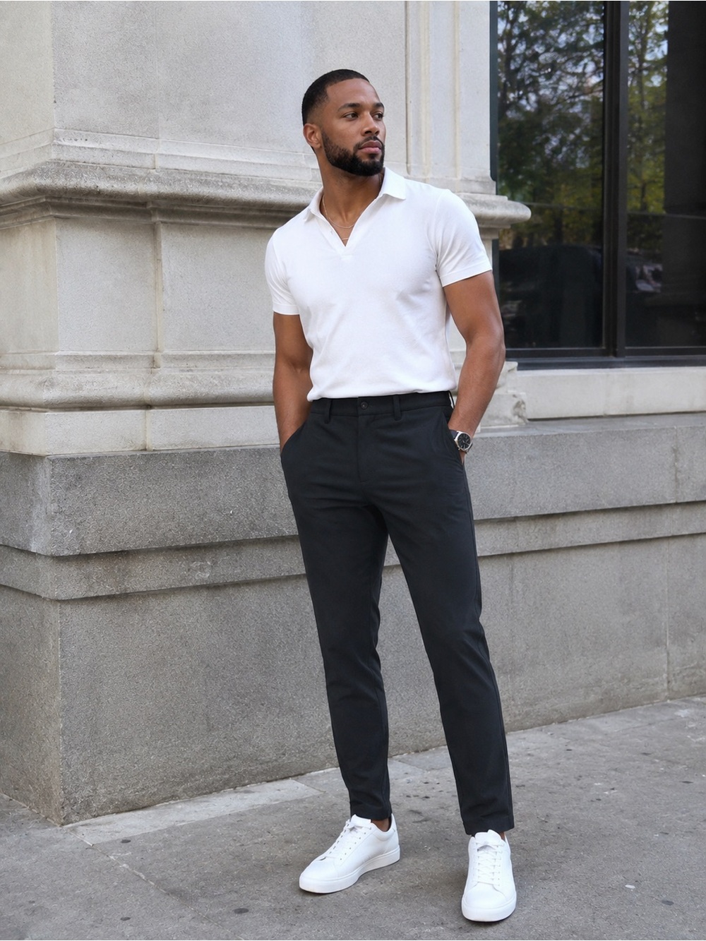 Marc Asher New York Athletic Taper Dress Pants | Black | W32 L30